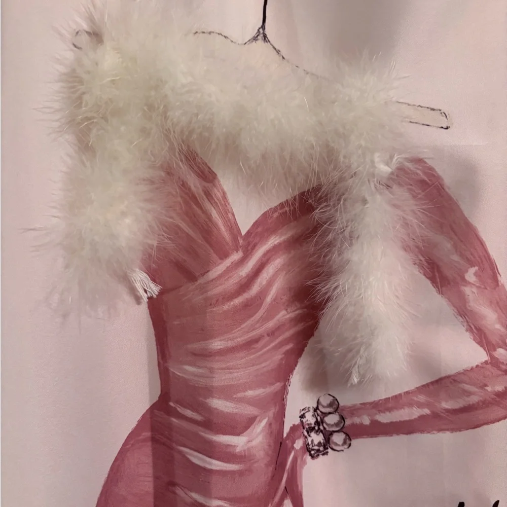 Elegant Fashion Shower Curtain - Pink and Black - Picture 4 of 9